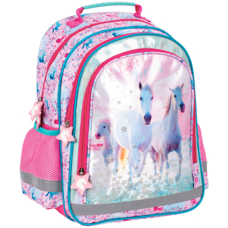 Školský batoh, taška - Backpack School Horses Horse Derform pre dievčatá
