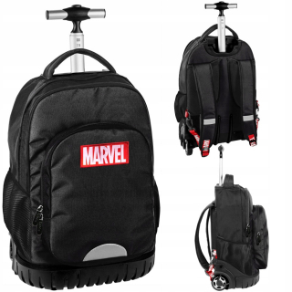 Školský batoh, taška - ŠKOLSKÝ BATOH NA KOLESÁCH MLÁDEŽNÁ MARVEL ČIERNA