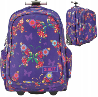 ST.REET Školský plášť na kolesách Motýle Butterfly