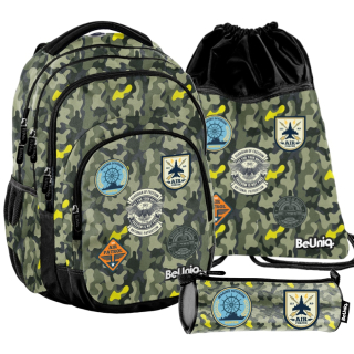 Školská taška - batoh, set, zostava - Paso Beuniq Moro School Batchpack. 3 prvky