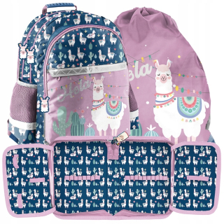 Školská taška - batoh, set, zostava - Školský batoh Paso Lama Set 3 Element