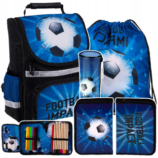 Aktovka školská taška - Školský batoh Paso Set School Ball ceruzky