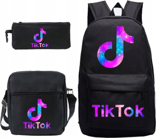 Školský batoh, taška - Školská batoh ceruzka puzdro kabelka TIK TOK BIG A4 3IN1
