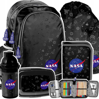 Školská taška - batoh, set, zostava - Školské batoh ceruzkou Puzdro vrecúško Set Raňajky. NASA