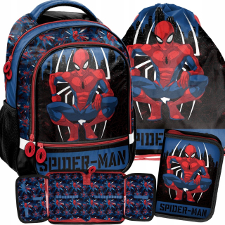 Školský batoh, taška - Spiderman School Backpack for Boyfriend Set 3 El