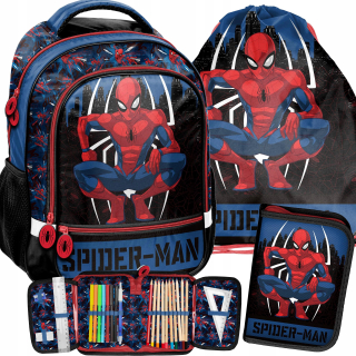 Školská taška - batoh, set, zostava - Spiderman School Bathpack for Boyfriend 3in1 Set