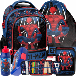 Školská taška - batoh, set, zostava - Spiderman School Bathpack for Boyfriend Set 5W1