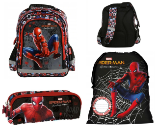 Školský batoh, taška - TAŠKA NA BATOHY SPIDERMAN SCHOOL 2-KOMORNÁ TAŠKA