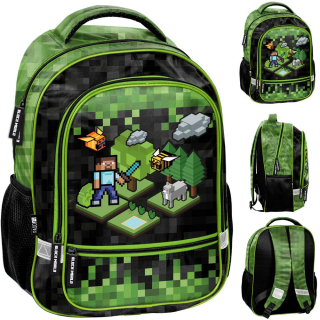 Školský batoh, taška - Školská batoh Schoolbag hra hra Pixels Black
