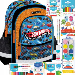 Školská taška - batoh, set, zostava - HORKÉ KOLESÁ ŠKOLA BACKPACK ŠKOLA LAYERET