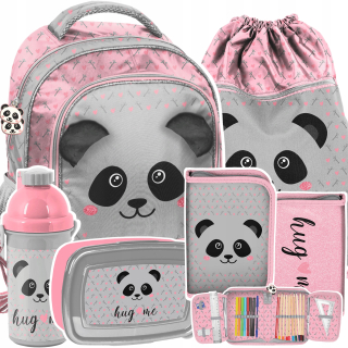 Školský batoh, taška - Školský batoh s Panda Set pre Baby Girl Paso