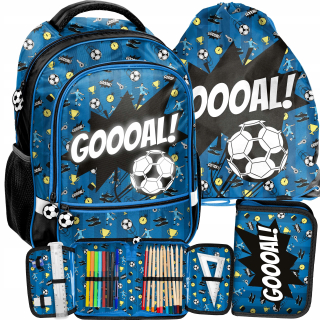Školská taška - batoh, set, zostava - Školský batoh Set 3in1 Futbal Futbal