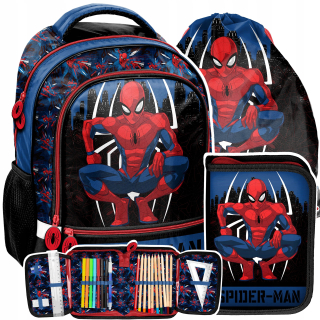 Školská taška - batoh, set, zostava - SADA BATOHU DO ŠKOLY PRE CHLAPCA SPIDERMAN PASO