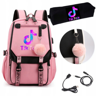 Dámsky školský batoh TORNISTER TIK TOK + puzdro na ceruzku