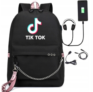 Školský batoh, taška - BACKPACK TIC TOK FARBY Vzorky Veľké A4 USB