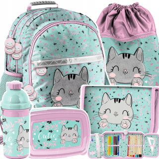 Školská taška - batoh, set, zostava - Backpack School Set s Kitten Kitten Baby Girl