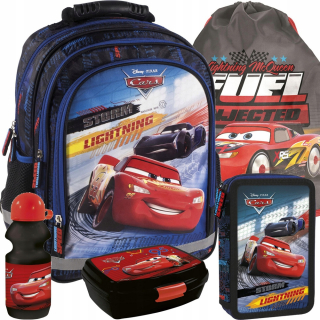 McQueen - Backpack cikzag autá na 1 školskú triedu s autom