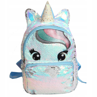 Detský batoh - BACKPACK - UNICORN, UNICORN, flitre - modrá