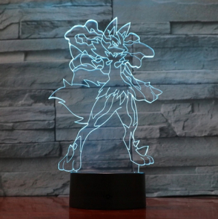 Pokémoni - Pokemon 3D LED nočné lampy mega lucario