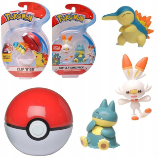 Pokémoni - Pokemon Clip Figures Cindaquil Munchlax Scorbunny