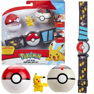 Pokémoni - Pokemon Clip n Go Figúrka Pikachu Belt 2 Poke Ball
