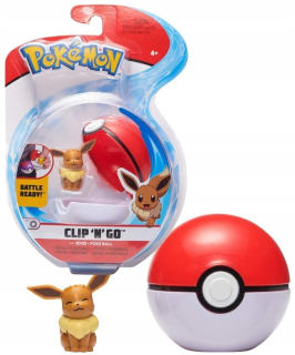 Pokemon Clip 'N' Go - figúrka Eevee + Pokébal