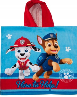 PAW Patrol - Poncho uterák 60x120 psi bavlnená hliadka