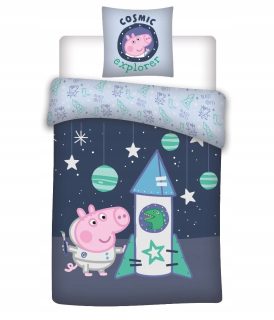 Pepa Pig - Posteľná bielizeň 100/135 pre detskú postieľku PEPPA