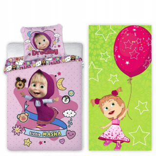Máša a medveď - Linen 100x135 + Masha uterák a medveď Masha
