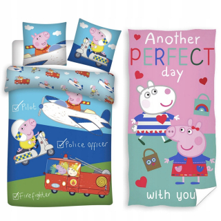 Pepa Pig - Linen 100x135 + uterák PEPPA GEORGE