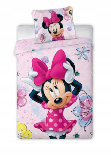 Minnie Mouse - Posteľná bielizeň 140x200 bavlnené myš Minnie kvety