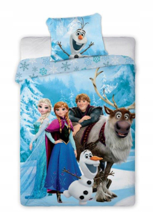 Elsa Frozen - Posteľná bielizeň 140x200 Designs Anna Elza mrazená krajina ľadu