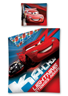 McQueen - Posteľná bielizeň 140x200 áut Cars Zigzag McQueen Cars