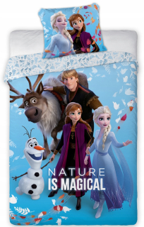 Elsa Frozen - Linen 140x200 Pozemok z ľadu Frozen Elsa Anna Olaf