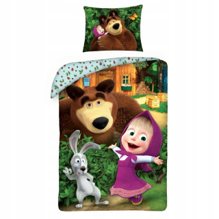 Máša a medveď - Linen 140x200 Masha a medveď v záhrade 232