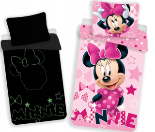 Minnie Mouse - Linen 140x200 Minnie Miki žiariace v tme