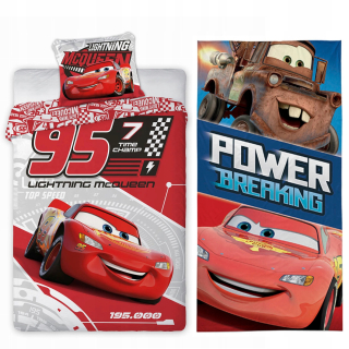 McQueen - Linen 140x200 + Uterákové autá Cars Zigzak McQueen