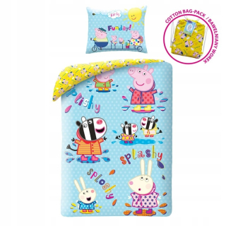 Pepa Pig - Linen 140x200 Peppa Pig + Bavlna taška