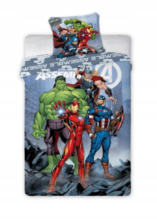 HULK - Posteľná bielizeň 160x200 Iron Man America Hulk Avengers 033