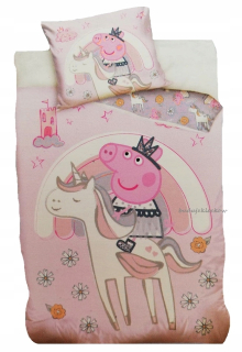 Pepa Pig - Posteľná bielizeň 160x200 Pras Peppa Unicorn Pig 70 80