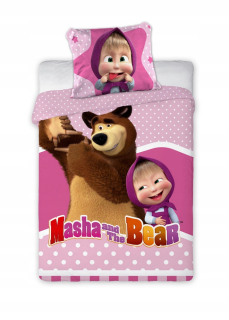 Máša a medveď - Posteľná bielizeň 90x120 Masha a Bear for Cot 47F