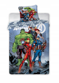HULK - Posteľná bielizeň Avengers Hulk Thor Licencia 140x200