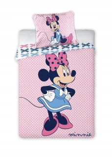 Minnie Mouse - Bavlna Linen 100x135 Mouse Minnie hrášok