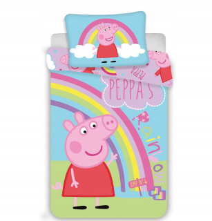 Pepa Pig - Lôžková bavlna 100x135 Prasa Peppa Friends Rainbow