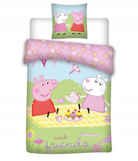 Pepa Pig - Lôžková bavlna 100 × 135 Prasa Peppa Picnic Dovolenka