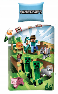 MINECRAFT  - Lôžková bavlna 160x200 Minecraft Steve a Creeper