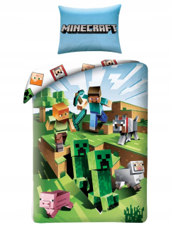 MINECRAFT - Bavlnené posteľná bielizeň 160x200 + 170x80 minecraft