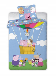 Pepa Pig - Bavlnené posteľná bielizeň 160x200 Prasa PEPPA BALLOON
