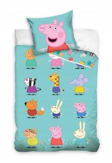 Pepa Pig - Bavlnené posteľná bielizeň 160x200 PAG PEPPA & AT