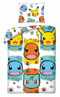 Pokémoni - Detská bavlnená posteľná bielizeň 140 x 200 cm Pokemon